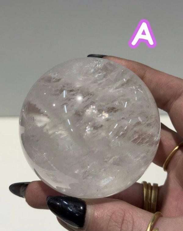 Clear Quartz - Sphere - Choose your Option (RAINBOWS OR STARS)