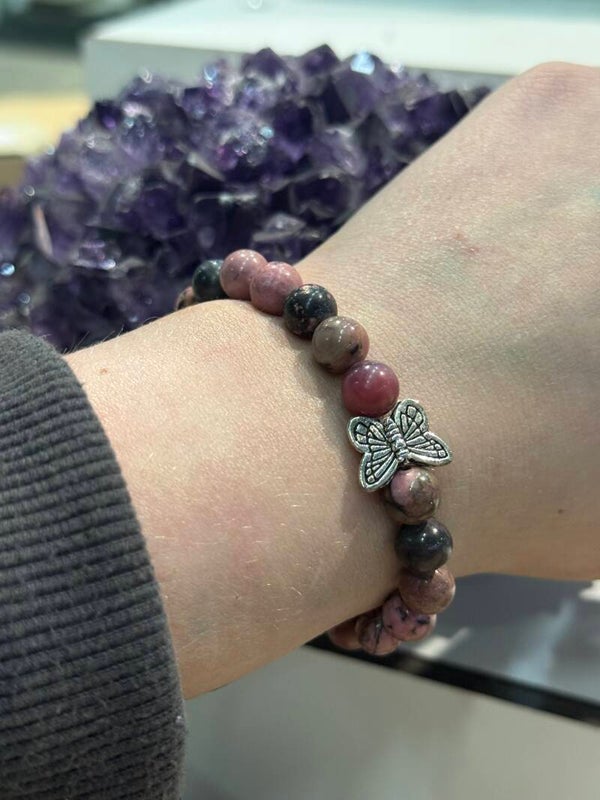 Bracelet - Believe in Yourself Butterlfy - Rhodocrosite