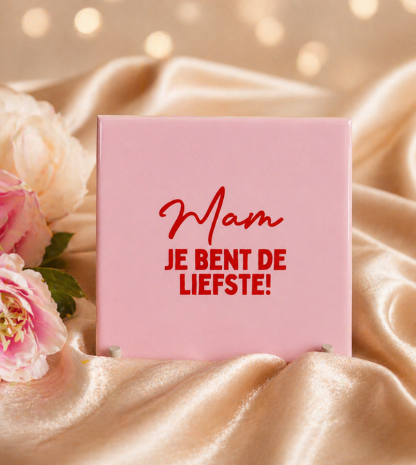 Decoratie tegeltje - Mam, jij bent de liefste