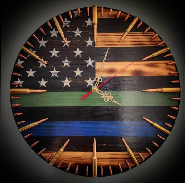 MILITARY & POLICE COMBAT CLOCK * HAND ENGRAVED