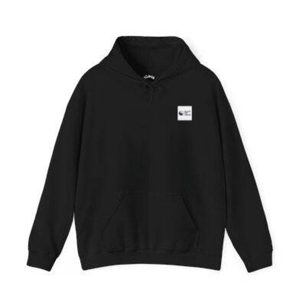 black on white hoodie