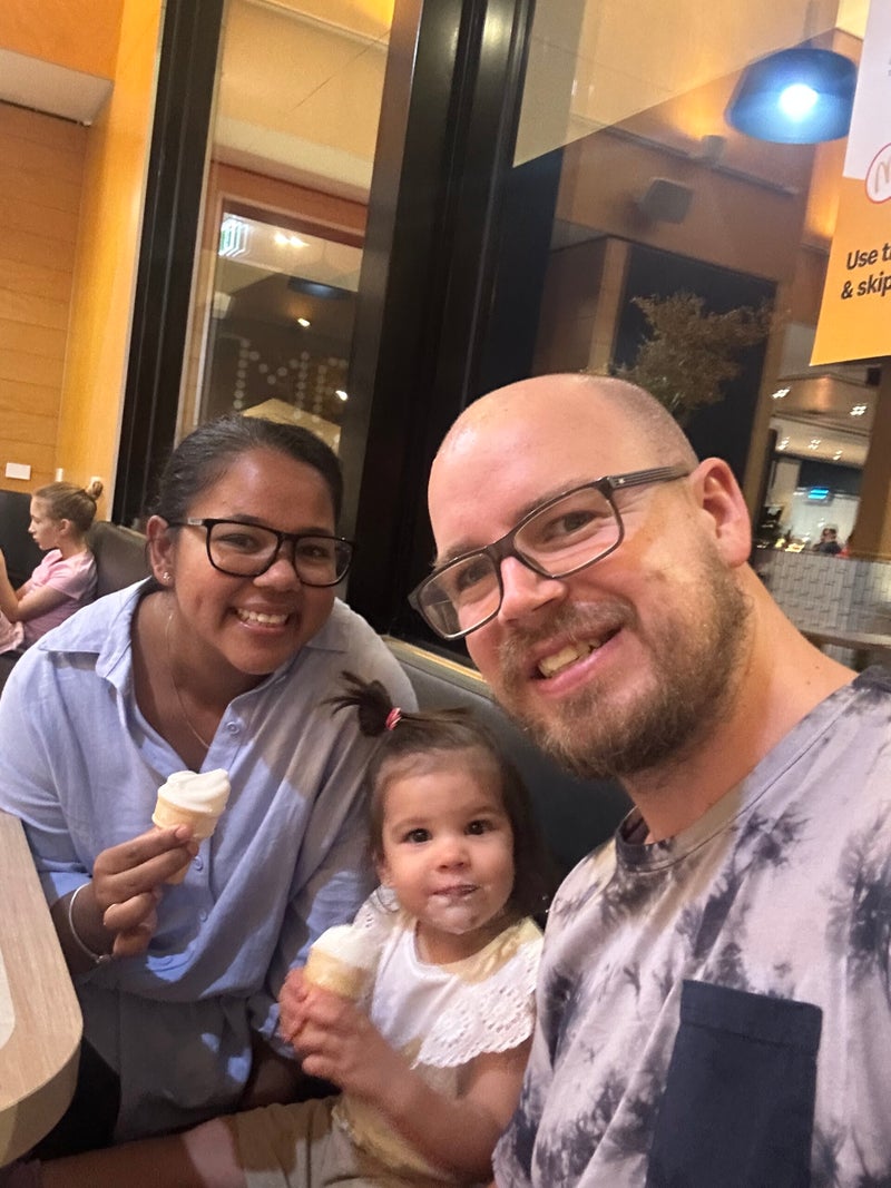 Joy with family