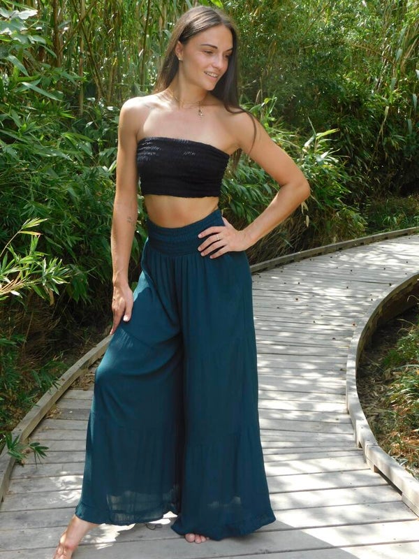 Pantalon-jupe Nomade Bleu canard