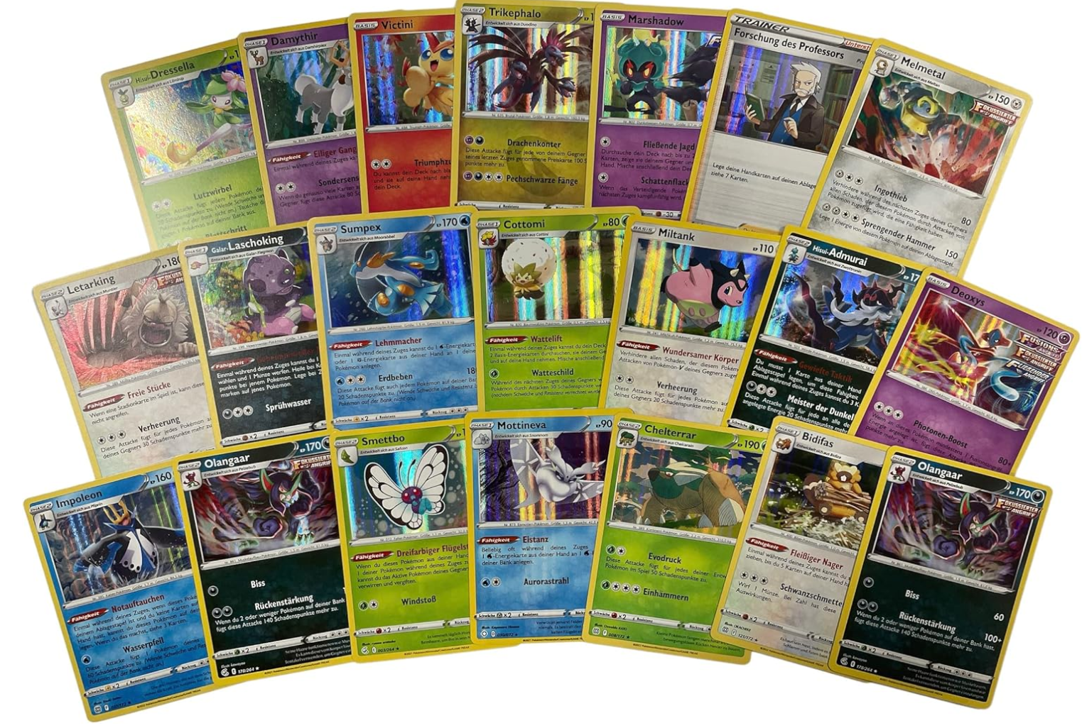 50 Pokémon reverse/holo kaarten