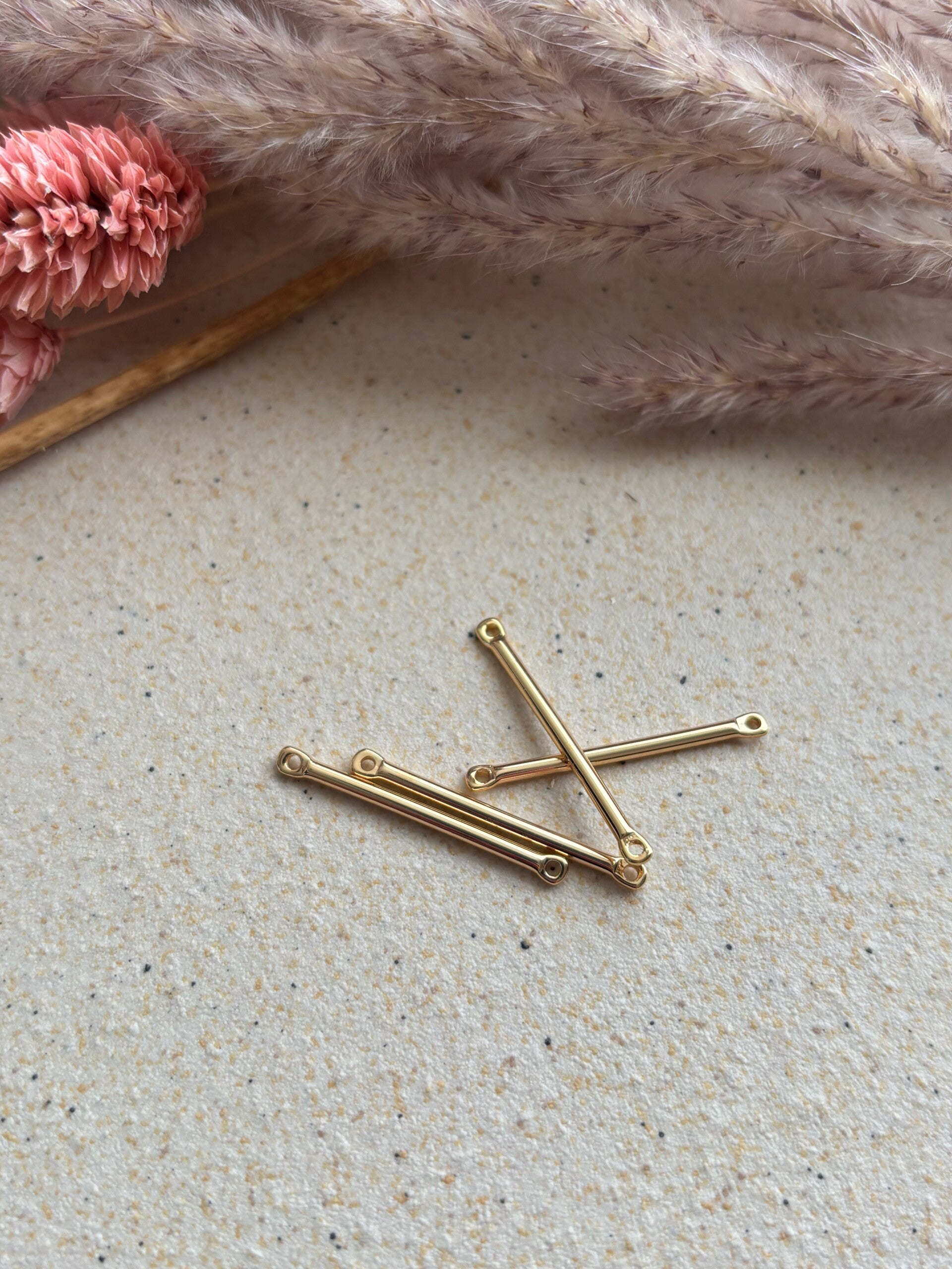 10 connectors van Brass 25x2x1 mm