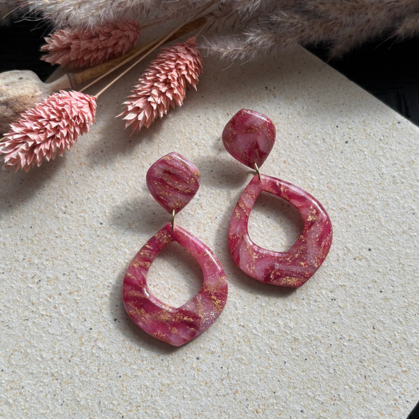 Marble look oorbellen