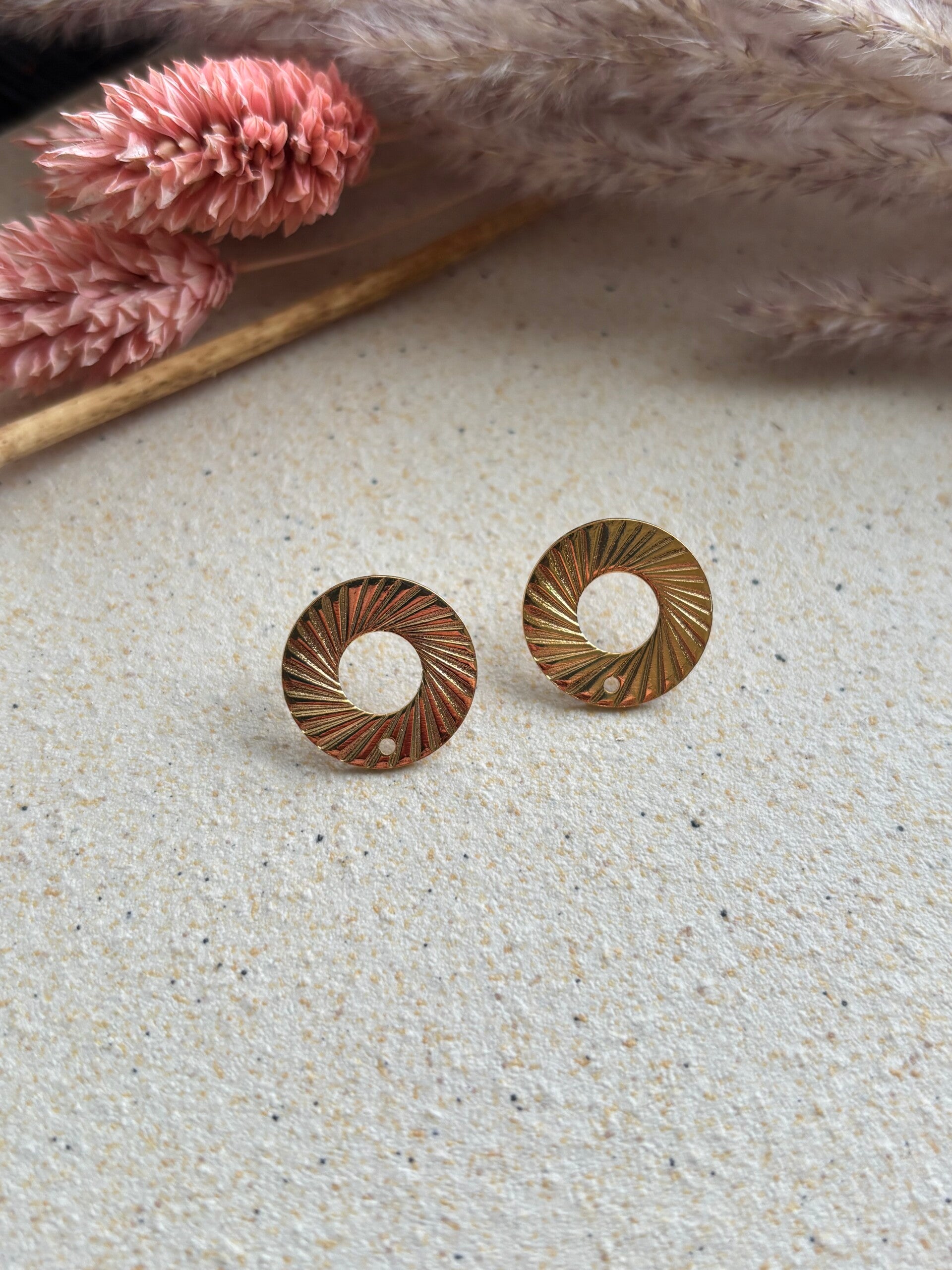 2 stuks Stainless Steel, Stud oorbel
