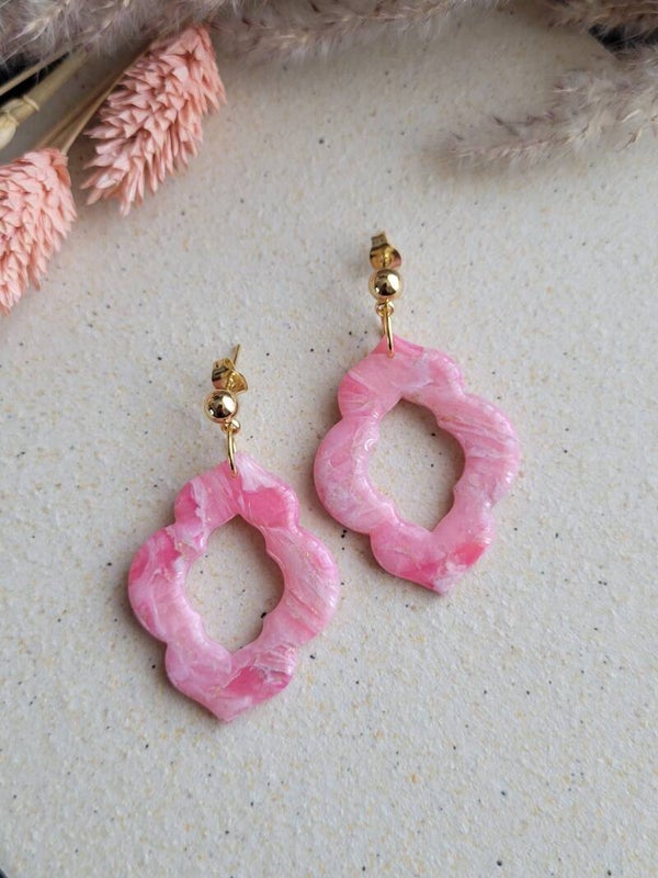 Marble look oorbellen