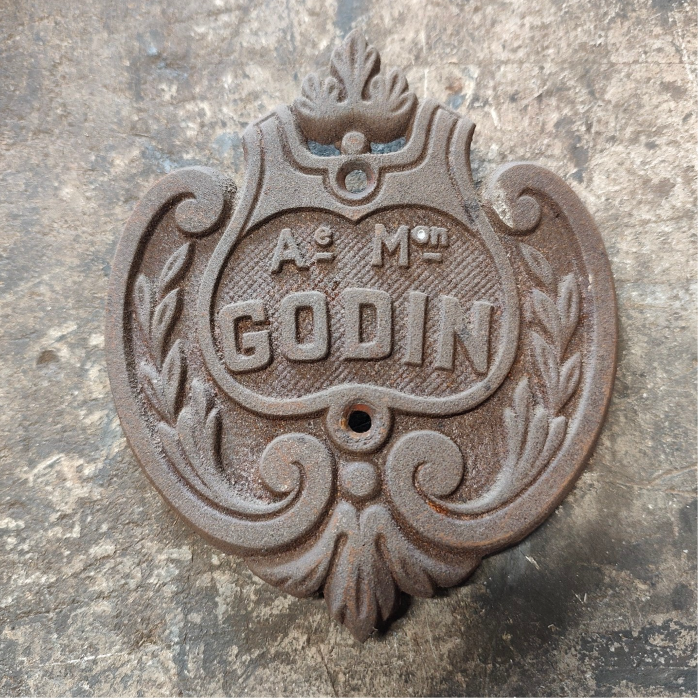 Blason poêle à bois Godin 124/3721/3721A grand modèle couleur fonte brute