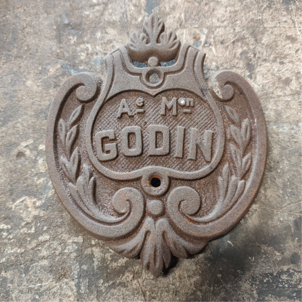 Blason poêle à bois Godin 124/3721/3721A grand modèle couleur fonte brute