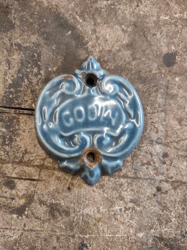 Blason poêle Godin 3727 / 3726 petit modèle couleur émaillé bleu majolique