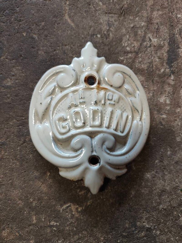 Blason Ecusson Godin 3720 Petit rond fonte Blanc