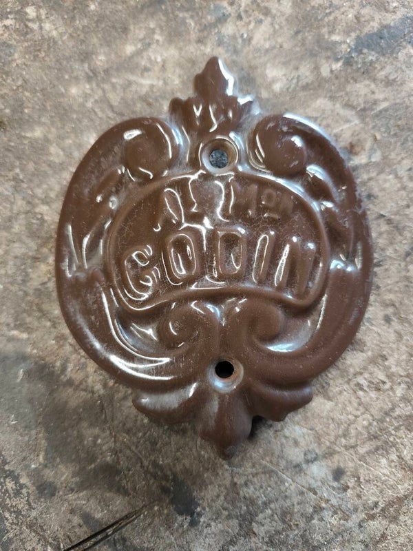 Blason Ecusson Godin 3720 (A) Petit rond émaillé marron