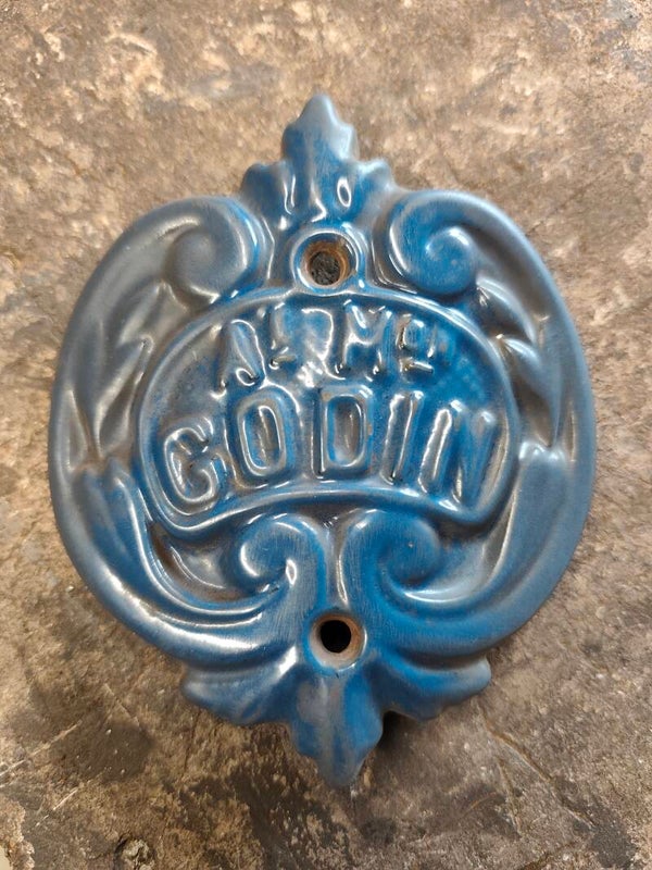 Blason Ecusson Godin 3720 Petit rond fonte Bleu