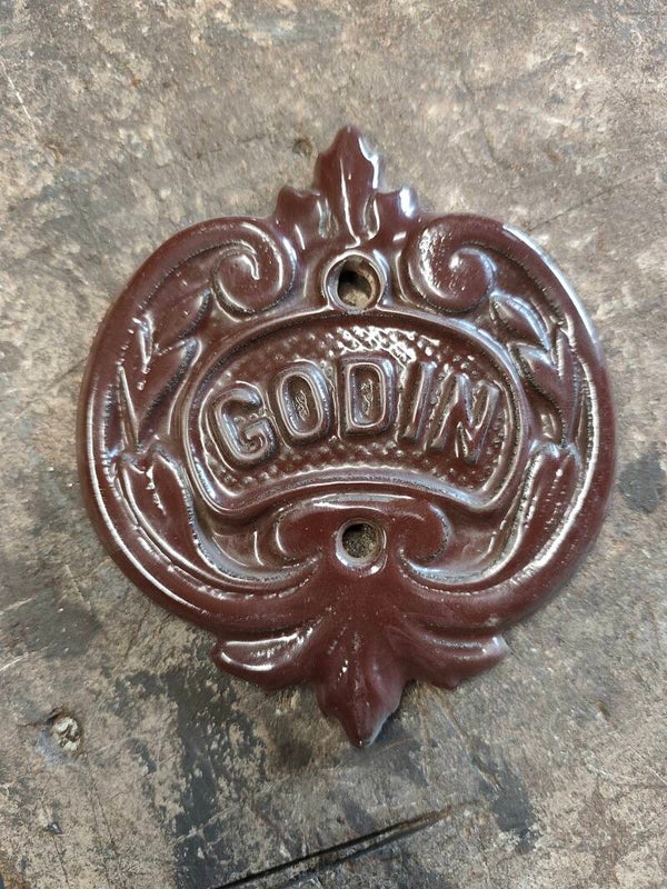 Blason Ecusson Godin 3726/3727 Petit et grand ovale émaillé Brun TBE