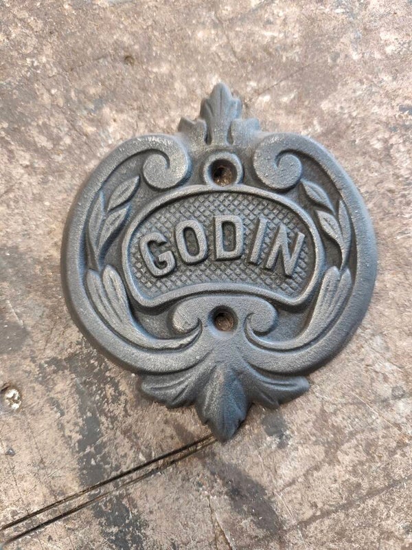 Blason Ecusson Godin 3727 Grand ovale fonte brute