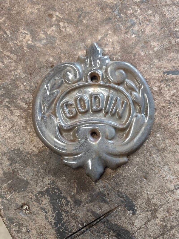 Blason Ecusson Godin 3726/3727 Petit et grand ovale émaillé gris