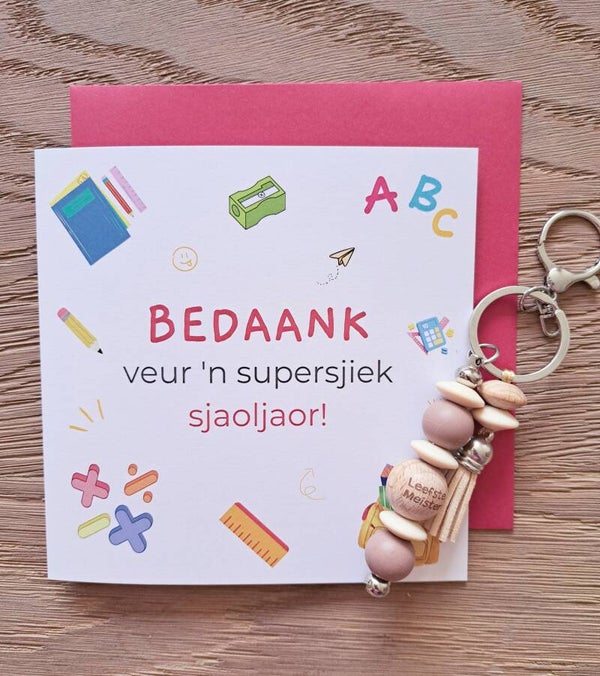 SET 4: kaart + sleutelhenger LEEFSTE MEISTER
