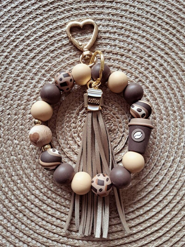 Sleutelhanger rond - COFFEE TO GO (goudkleurig)