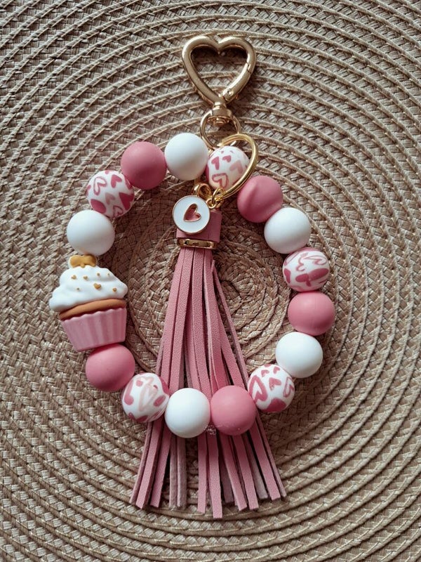 Sleutelhanger rond - CUPCAKE (goudkleurig)