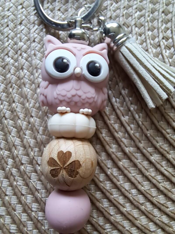Sleutelhanger - UIL - roze (zilverkleurig)