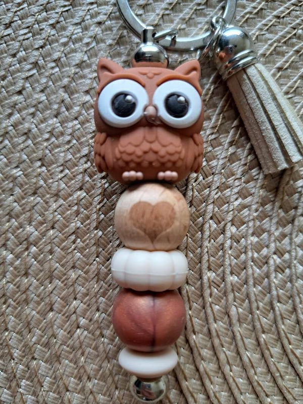 Sleutelhanger - UIL - bruin (zilverkleurig)