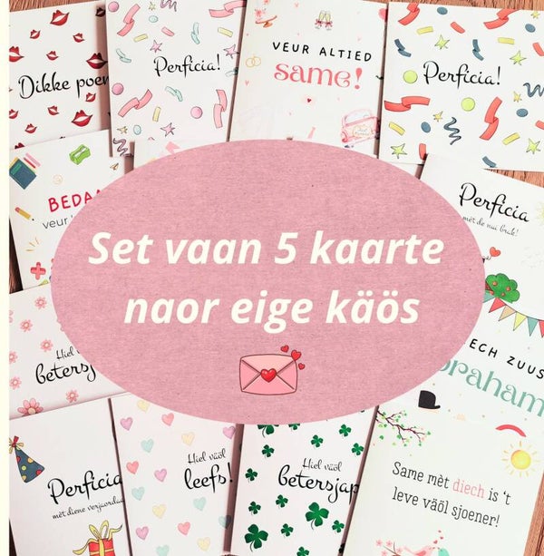 SET A: 5 winskaarte naor käös (incl. btw)