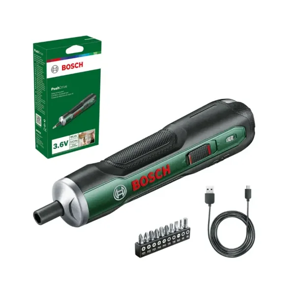 Bosch Pushdrive Accuschroevendraaier | Incl 10x Schroefbitset - 06039C6002
