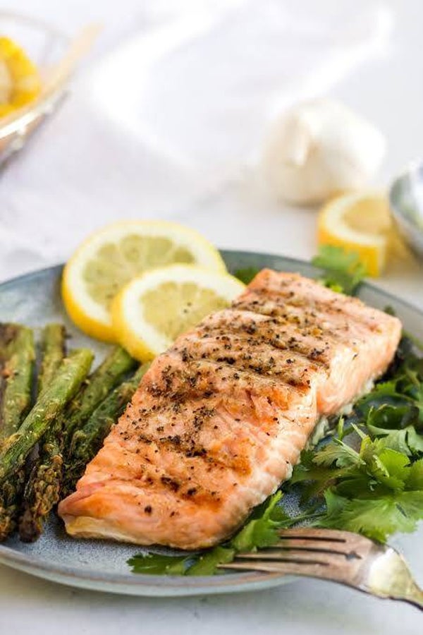Grilled Salmon and Side Garden Salad