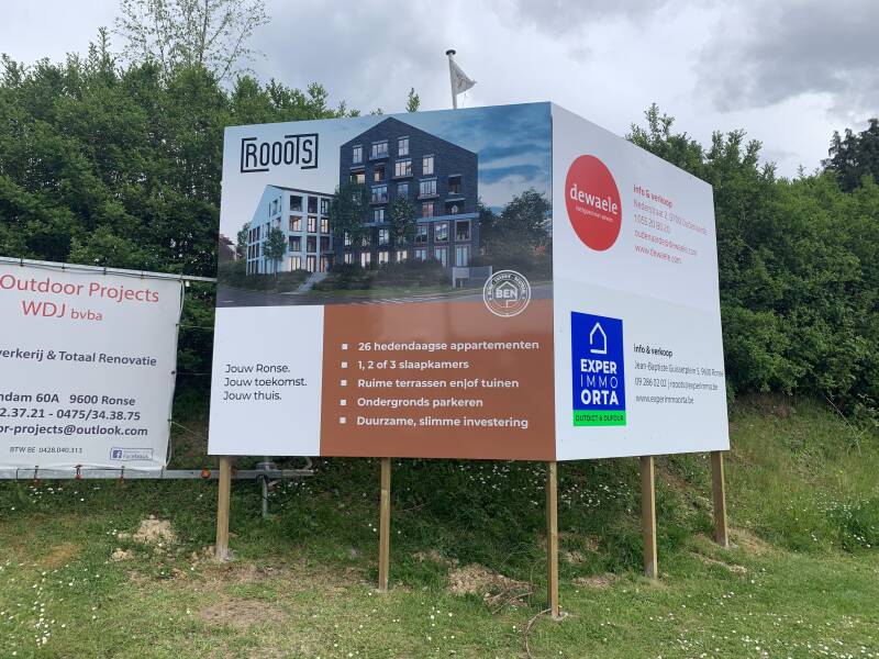 Voorlopig werfbord voor vastgoed