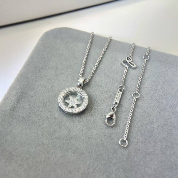 Chopard  happy diamonds 18k & diamond snowflake pendant necklace