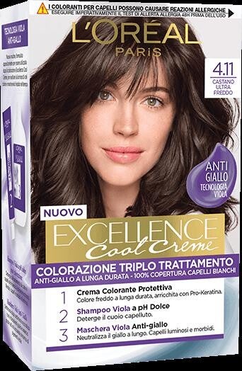EXCELLENCE 4.11 CASTANO ULTRA FREDDO CREMA COLORANTE KIT L'OREAL