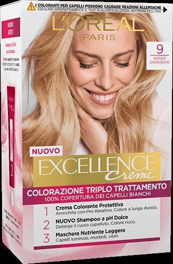 EXCELLENCE 9 BIONDO CHIARISSIMO CREMA COLORANTE KIT L'OREAL