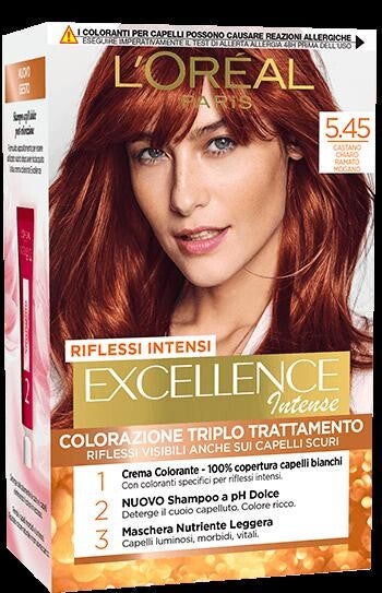 EXCELLENCE 5.45 CASTANO CHIARORAMATO MOGANO CREMA COLORANTE KIT L'OREAL