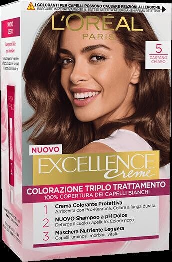 EXCELLENCE 5 CASTANO CHIARO CREMA COLORANTE KIT L'OREAL