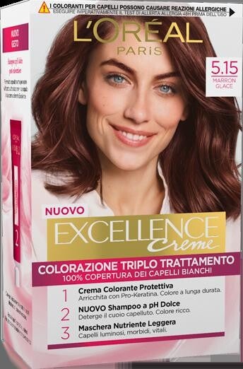 EXCELLENCE 5.15 MARRON GLACE' CREMA COLORANTE KIT L'OREAL