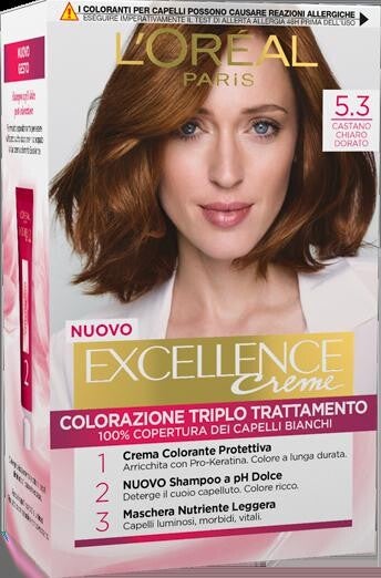EXCELLENCE 5.3 CASTANO CHIARO DORATO CREMA COLORANTE KIT L'OREAL
