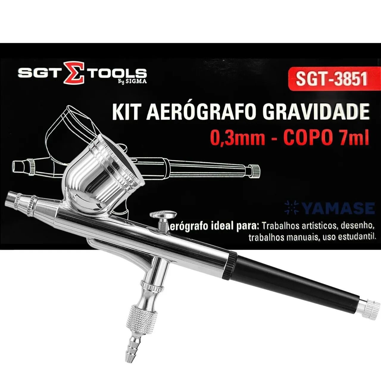 SGT-3851 Aerógrafo Gravidade 0,3mm - Copo 7ml
