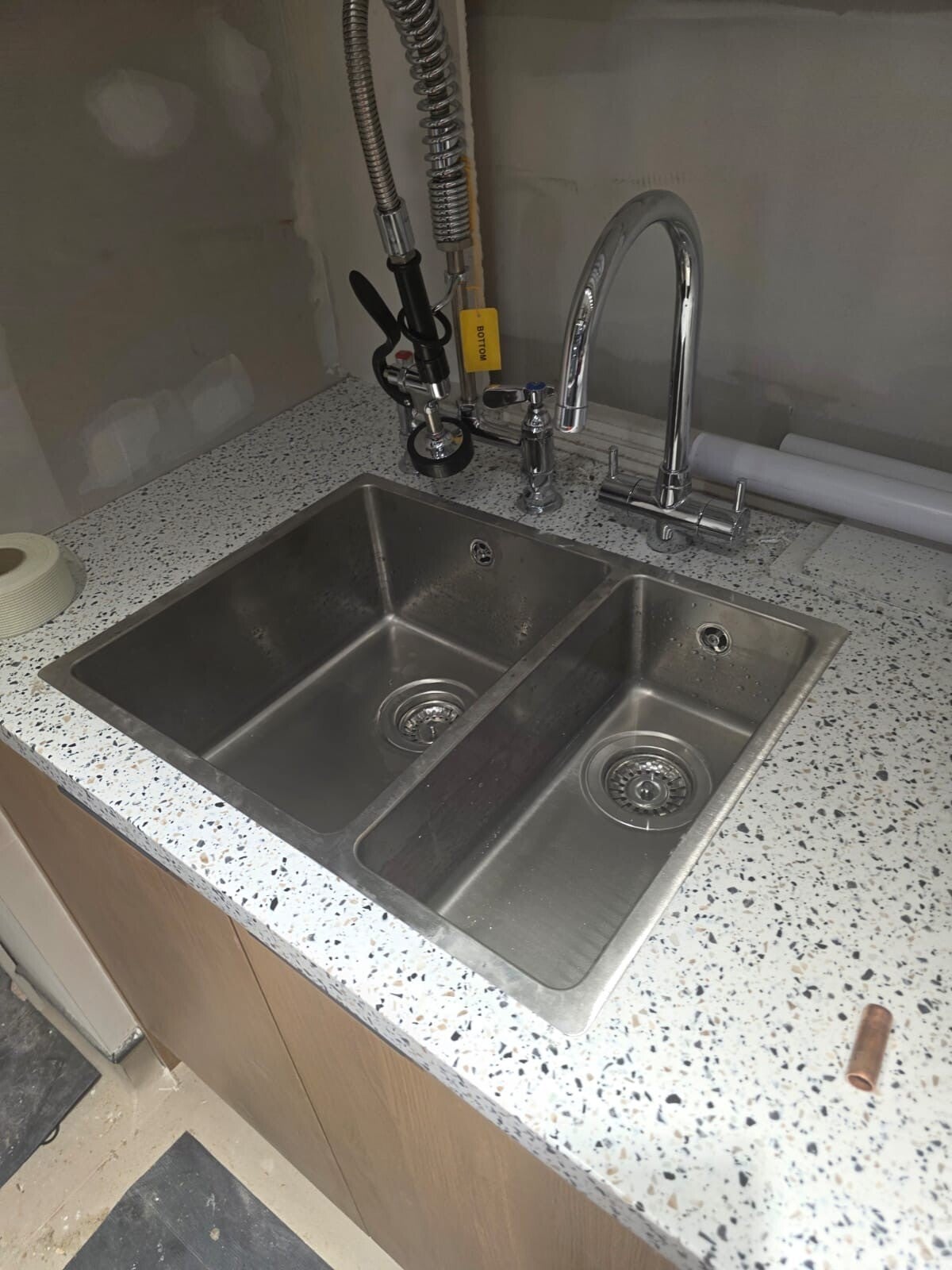 Commercial sink install