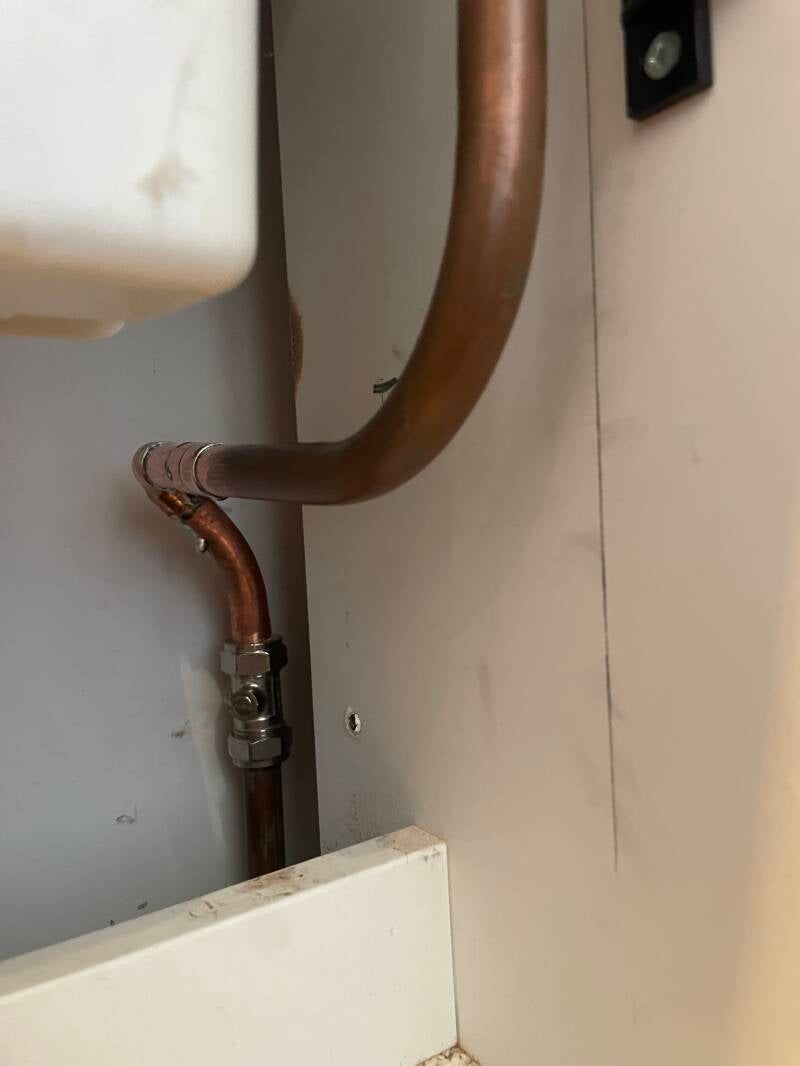 New fresh valve and pipework 
