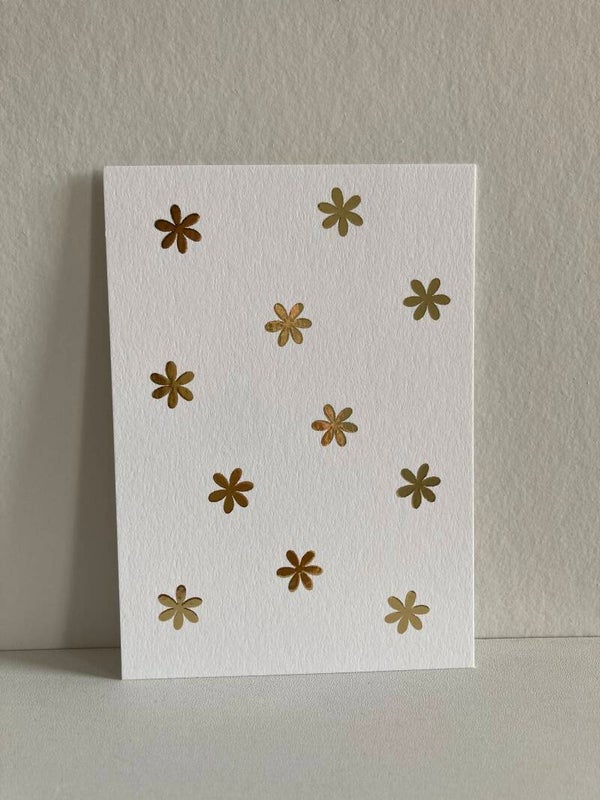 Kaart 'bloemetjes' (goudfolie)