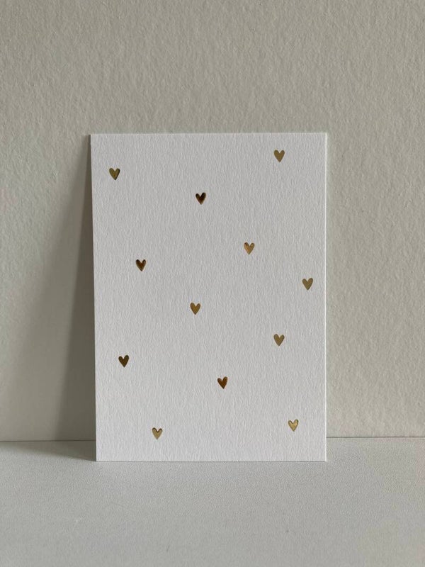 Kaart 'mini-hartjes' (goudfolie)