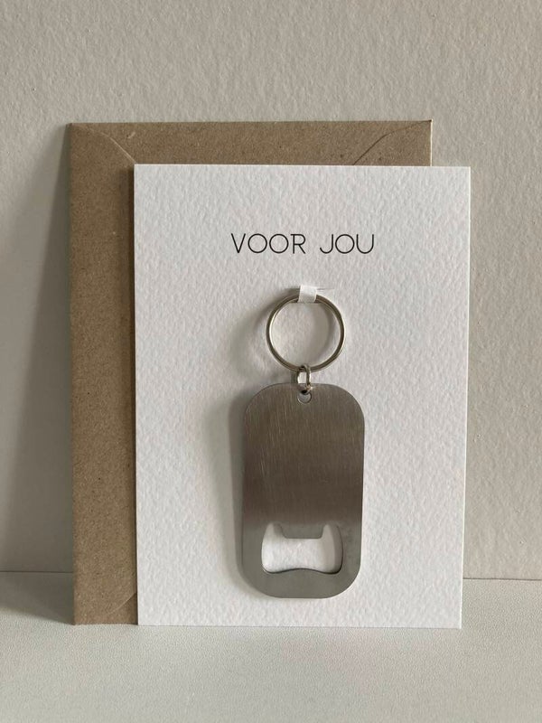 Cadeaukaart 'sleutelhanger, bieropener'