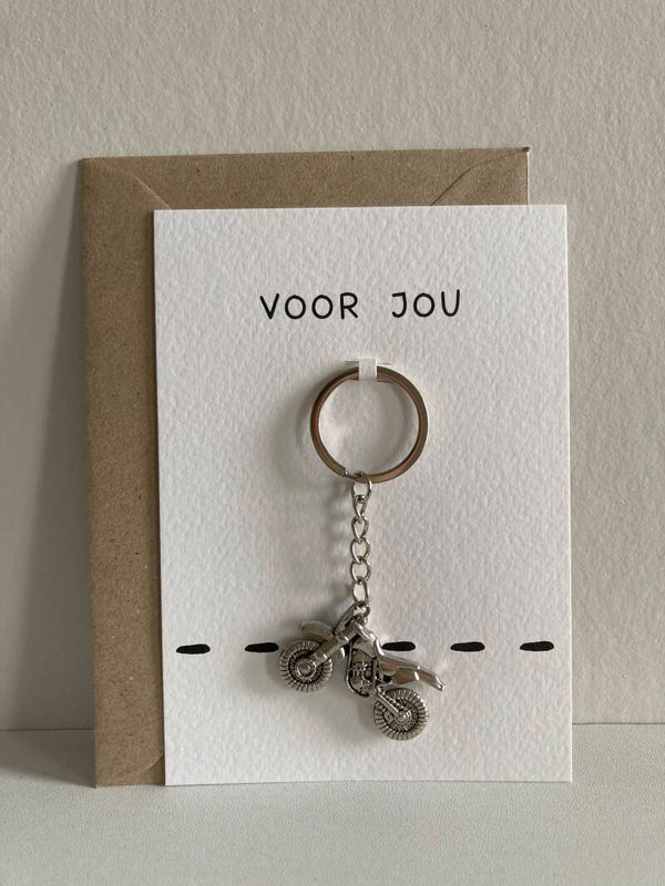 Cadeaukaart 'sleutelhanger, motor'