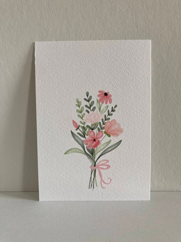 Kaart 'zomerboeket, roze'