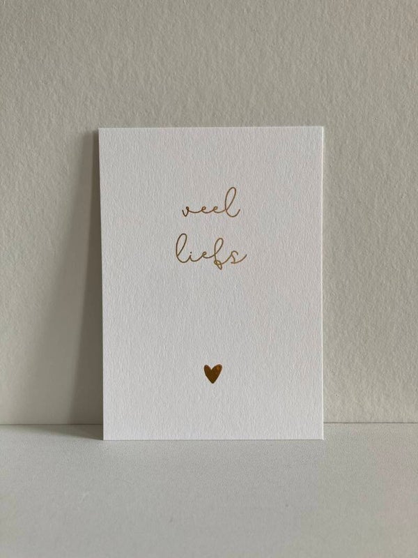 Kaart 'veel liefs' (goudfolie)