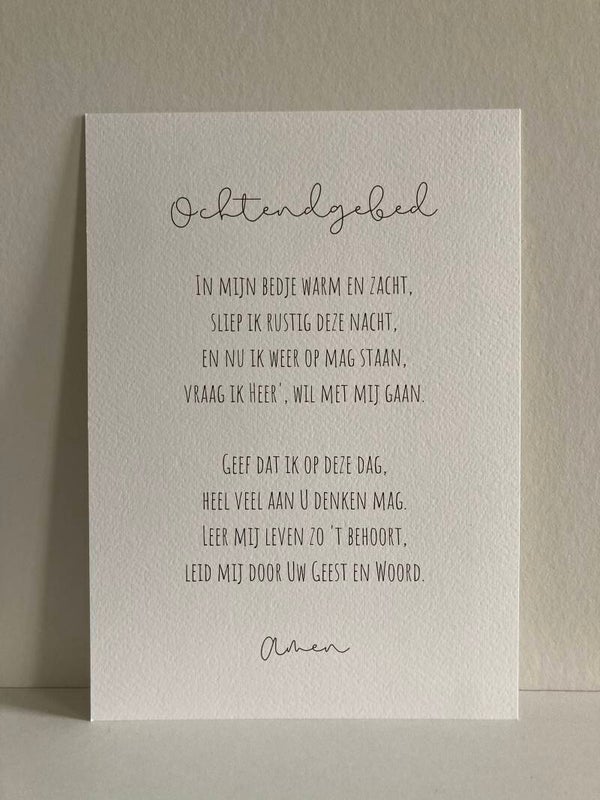 Poster 'ochtendgebed'