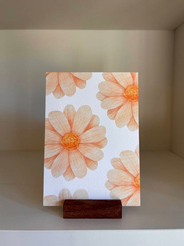 Kaart 'bloemen, peach'
