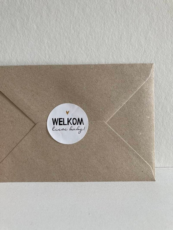 Sticker 'welkom lieve baby'