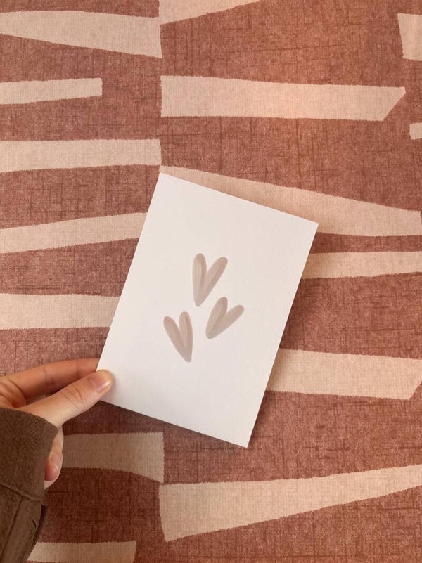 Kaart 'hartjes, beige'